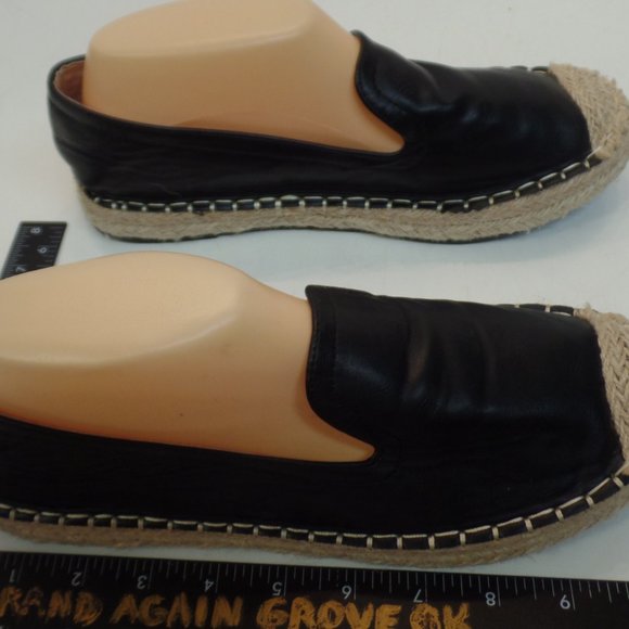 CHASE & CHLOE Sierra Black Espadrilles Slip On Loafers Sz 8.5. Pre Ownd - Picture 11 of 12
